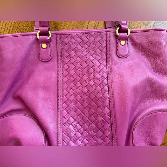 Cole Haan Leather pinkish/purplish Tote. (Missing cross body strap) - Picture 6 of 9